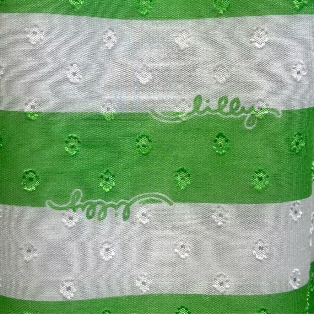 Lilly Pulitzer Danna Awning Green Striped Dress Size XS Ruffle Sleeves - Picture 4 of 14